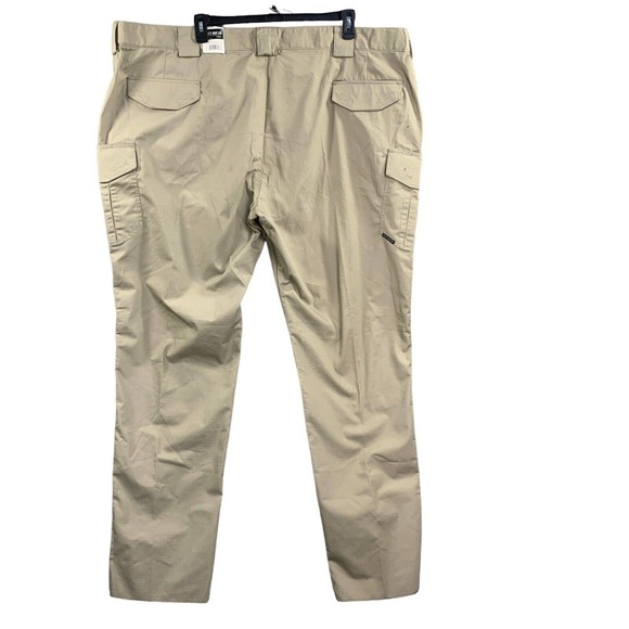 Tact Squad Pants Mens 54 x37 Khaki Ripstop Cargo Pockets Elastic Waist - Picture 15 of 15